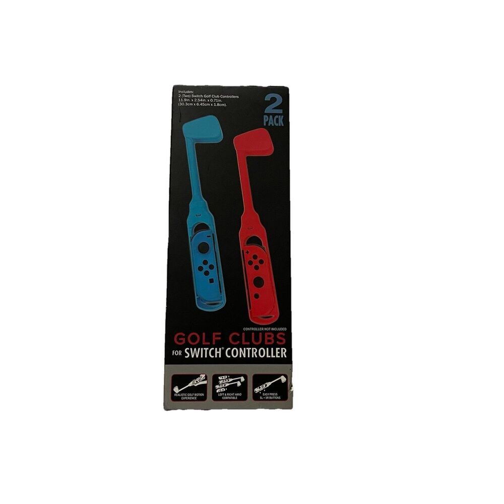 NEW Nintendo Switch Golf Hand Grip 2 Pieces Blue and Red Controller Attachment